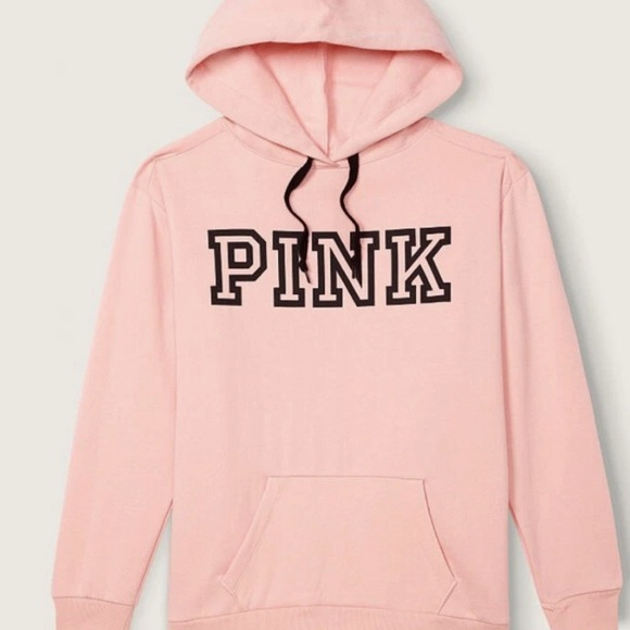 Victoria's Secret Light Pink Sweatshirt with Black Lettering - Picture 2 of 5